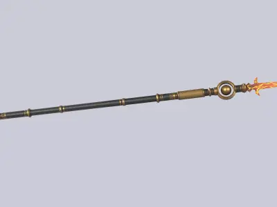 Fire spear Low-poly 3D model