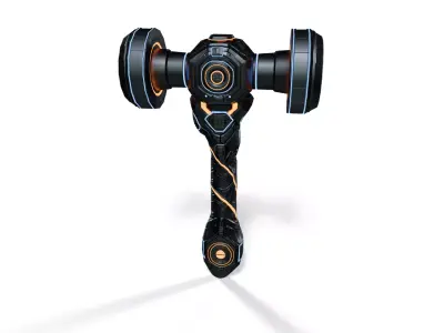 Sci-Fi Battle Hammer - Otsuchi Low-poly 3D model