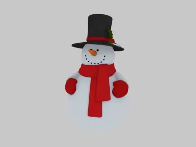 Snowman 4k textures Free low-poly 3D model