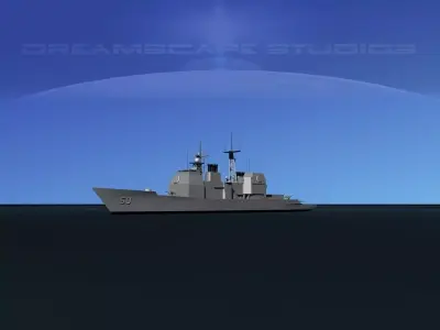 USS Valley Forge CG-50 LP Low-poly 3D model