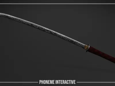 Katana - Realistic Game Ready Japanese Sword with 4K PBR Low-poly 3D model