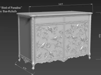 Sideboard Cabinet 3D Model for CNC 3D model