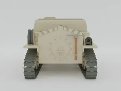 Cartoon Semovente L40 da 47-32 Tank 3D model