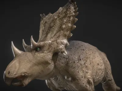 Chasmosaurus Low-poly 3D model