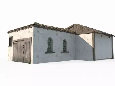 Medieval architectural warehouse 3D model