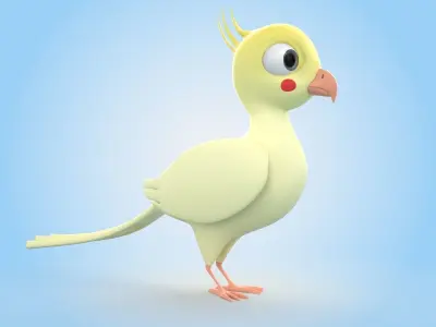 Cockatiel Bird 3D model