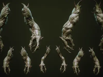 DEMON part three 40 Arms with Blendshapes 3D model