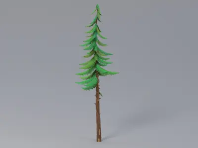 Cartoon Pine 01 3D model