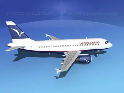 Airbus A319 Hamburg Airways 3D model