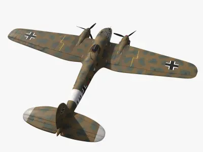 Heinkel He 111 1H-FK Low-poly 3D model
