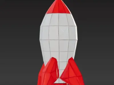 Low-Poly Rocket Free low-poly 3D model