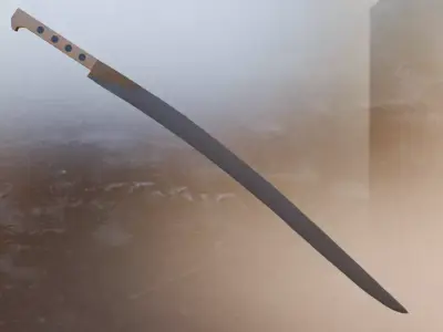 YATAGAN Ottoman military sword Low-poly 3D model