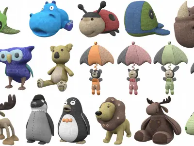 Plush toy collection pack part 1 3D model