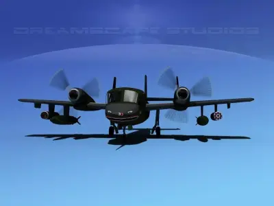 Grumman OV-1D Mohawk V03 3D model