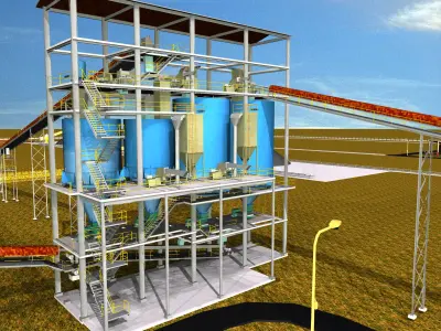 Cement Mill Hoppers Free 3D model