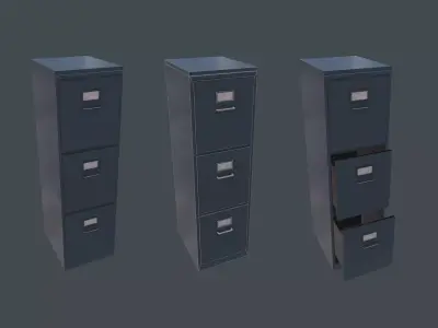 Filing Cabinet Low-poly 3D model Free low-poly 3D model