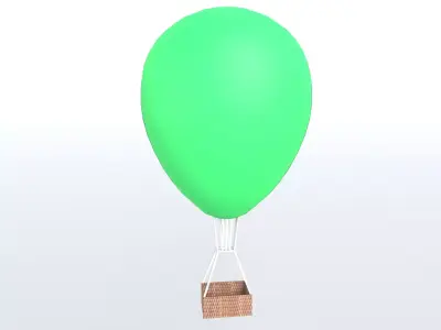 Hot Air Balloon v1 007 Low-poly 3D model