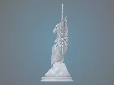 High-Detail Armored Eagle Sculpture PM-60 3D print model