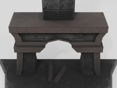 Stylized Fireplace part of Witch Interior pack Low-poly 3D model