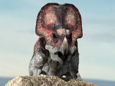 model Protoceratops 3D Rigged Low-poly 3D model