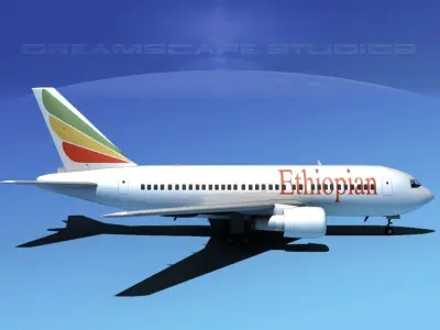 Boeing 767-200ER Ethiopian 3D model
