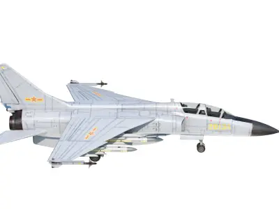 PBR Xian JH-7A flounder Fighter Bomber PLA FBC-1 Fighter jet Low-poly 3D model