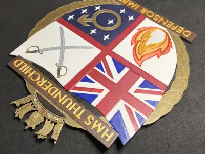1987 HMS Thunderchild Ships Badge Wall Plaque 3D print model