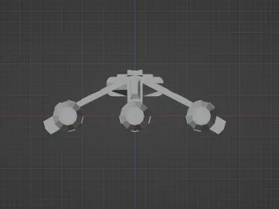 Spaceship Hammerhead Low-poly 3D model