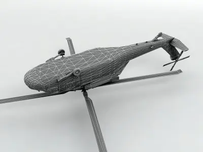 UH 60 Blackhawk Helicopter -2  Low-poly 3D model