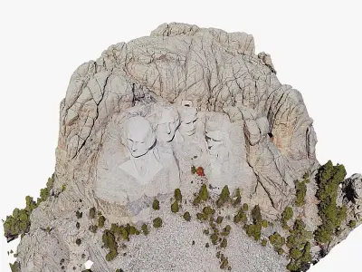 Mount Rushmore Low-poly 3D model