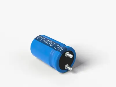 PVC covered Capacitor with 2K PBR textures Low-poly 3D model