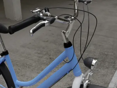 3d bike model bicycle in parking lot Low-poly 3D model