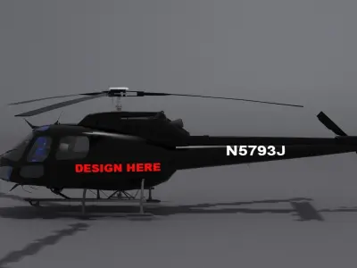 Aerospatiale AS355 Ecureuil Wip  Low-poly 3D model