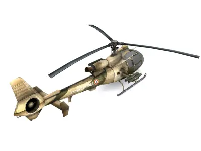Aerospatiale SA-342 Gazelle  Low-poly 3D model