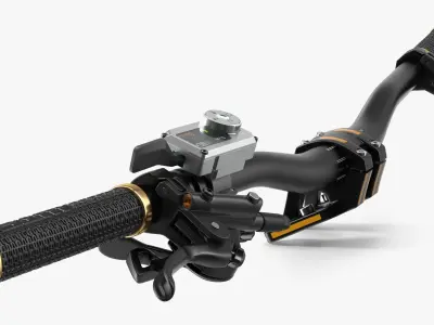 MTB Handlebar with Shift and Info Unit Black-Gray 3D model