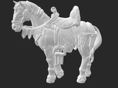 Horse with saddle 3 3D model