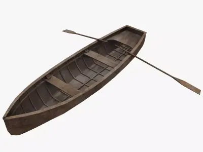 Old Rowboat Low-poly 3D model