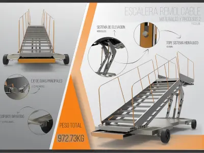 airport stairs - towable ladder  3D model
