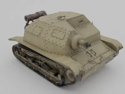  TKS tankette 37mm Low-poly 3D model