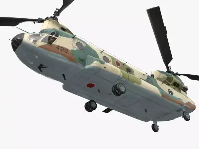 CH-47J Chinook JASDF Basic Animation Low-poly 3D model