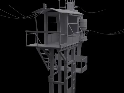 Apocaliptic house Blocking Low-poly 3D model