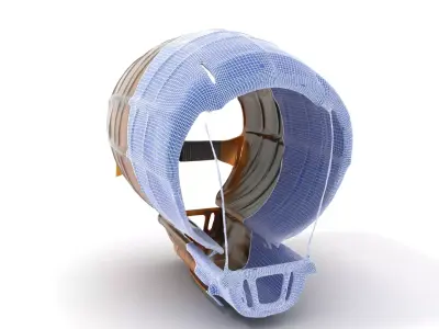 Wicker Airship model pack Low-poly 3D model