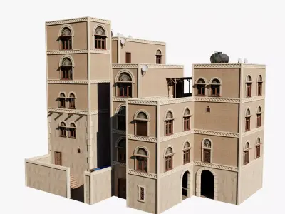 Yemen Apartment Block Low-poly 3D model