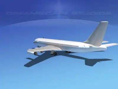 Boeing 707 Unmarked 3 3D model