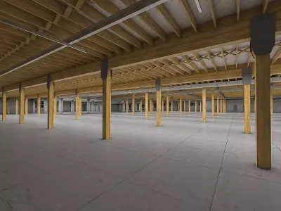 Industrial Building Interior 02 Low-poly 3D model