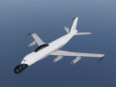 EC-135E SIGINT Command Custom 1950s Electronic Warfare Asset Low-poly 3D model