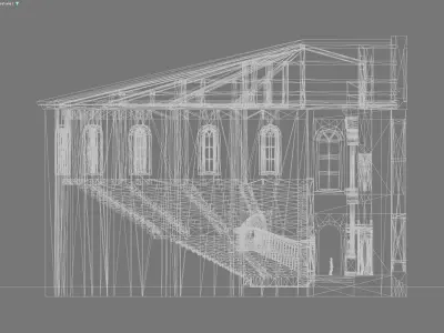 classical roman theater 3D model Low-poly 3D model