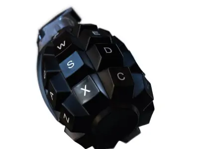 Grenade Mk 2 Fuse with Keyboard Buttons Low-poly 3D model