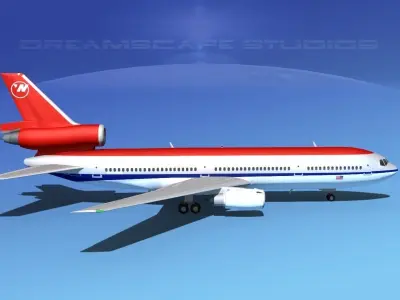 Douglas DC-10 Northwest 3D model