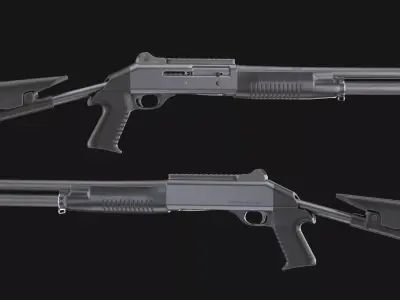 Benelli M4 Tactical Shotgun Low-poly 3D model